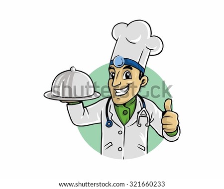 doctor medical hospital chef cook person profession double job cartoon character