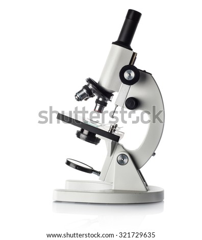 Microscope isolated on white Royalty-Free Stock Photo #321729635