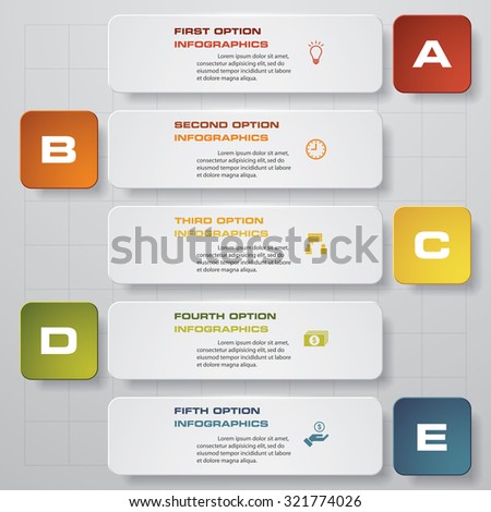 5 Steps Business infographic template. Vector illustration.