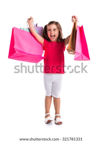 Girl with many shopping bags