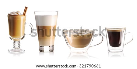 Coffee collection isolated on white
