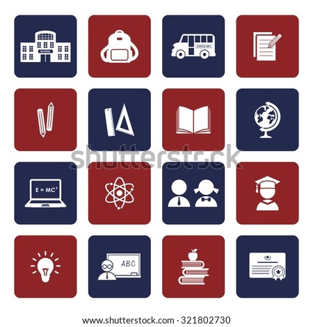 School and Education icons. Vector Illustration. EPS10