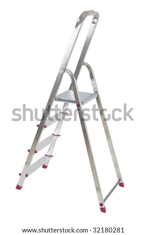 aluminium ladder isolated on white background