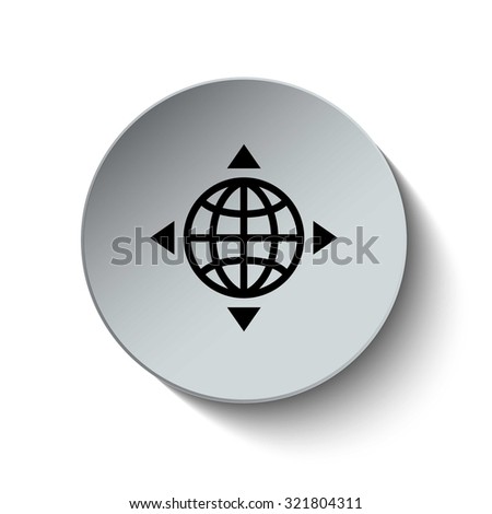 Location icon. Map icon. Rounded button. Vector Illustration. EPS10