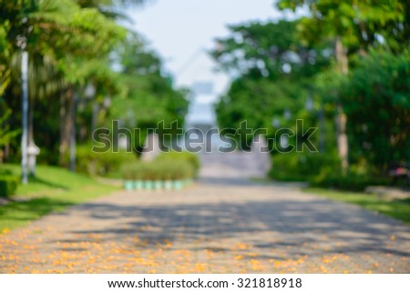 Blurred background : Blur park with bokeh light, natural background