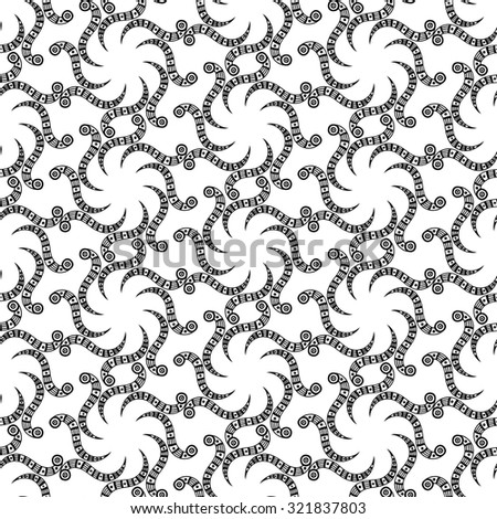 Seamless Abstract Tribal Pattern. illustration. Hand Drawn Texture