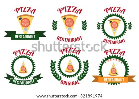 Pizza logo set