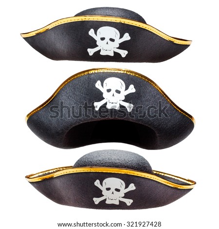 Pirate fancy dress hat with Jolly Roger Royalty-Free Stock Photo #321927428