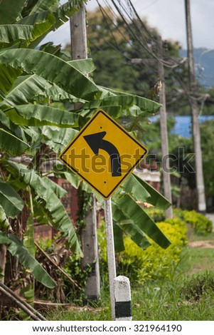 The left curve sign