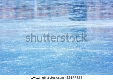 Scratched blue ice surface