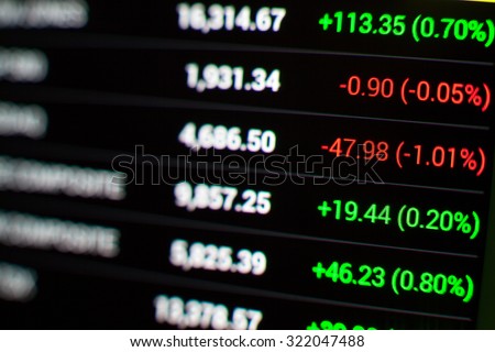 united states stock market chart,Stock market data on LED display concept