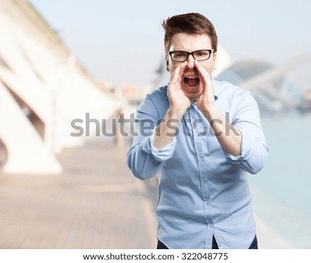 angry young man shouting
