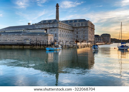 The historic Royal William Victualling Yard at Stonehouse in Plymouth, Devon Royalty-Free Stock Photo #322068704
