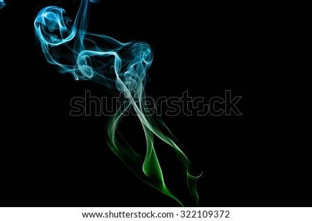 movement of smoke, Abstract green and blue smoke on black background, smoke background,green and blue ink background,green and blue, beautiful color smoke