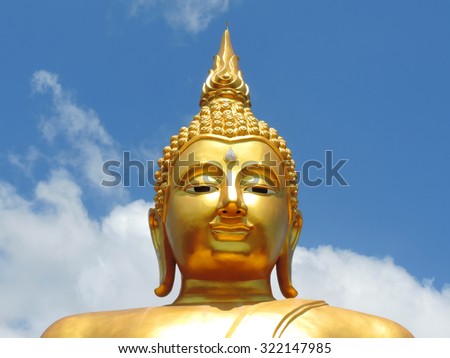 Thai golden Buddha.     