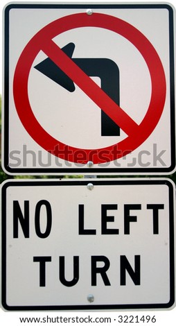 "traffic sign" series "no left  turn"