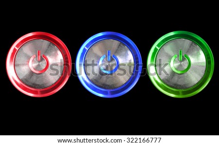 Abstract power computer button set  for background or wallpaper