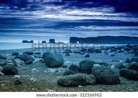 Atlantic Ocean Iceland beach background 