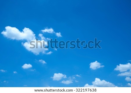 Beautiful Blue Sky Background Template With Some Space for Input Text Message Below Isolated on Blue sky