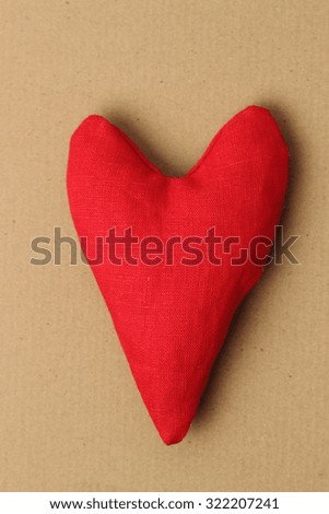 linen textil heart symbol on conceptual theme