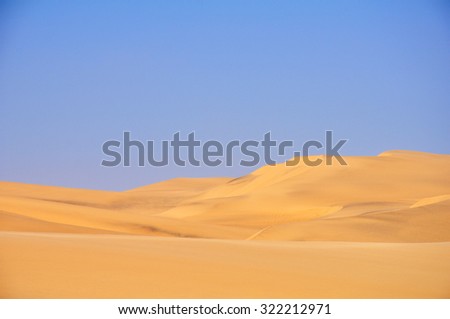 Background Picture of the Beautiful Desert Landscape over a Clear Blue Sky, Angola, Southern Africa