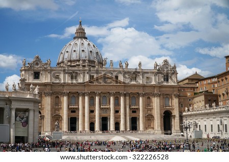 St. Peter's Basilica, Vatican, Rome, Italy. Royalty-Free Stock Photo #322226528