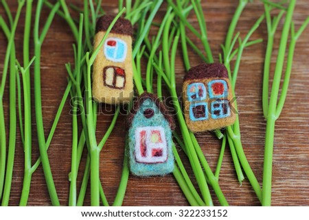 toy houses and grass