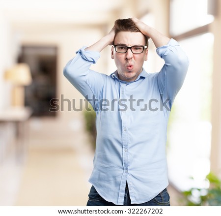angry young man loser sign