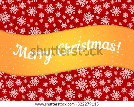 Merry Christmas theme banner witn snowflake pattern. Element for your banners, greeting cards and other holiday projects. Seamless pattern in swatches panel