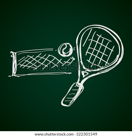 Simple hand drawn doodle of a tennis racket