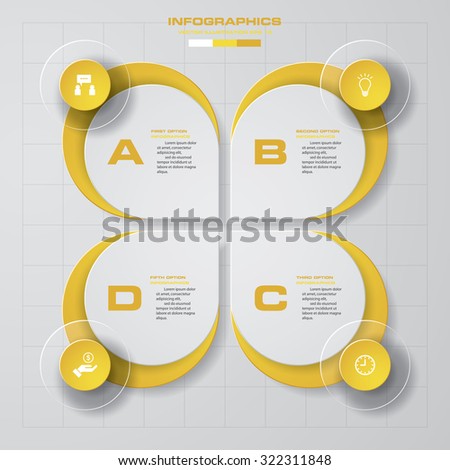 Abstract 4 steps business presentation template. Design clean number banners template/graphic or website layout. Vector.