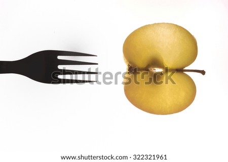section apple and fork