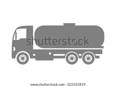 Grey truck icon on white background    