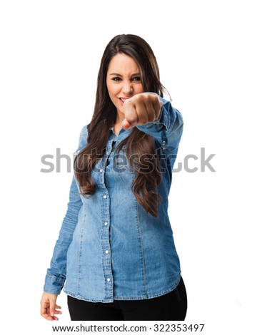 angry young woman fist