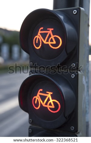 Red Stop Bike Traffic Light Sign