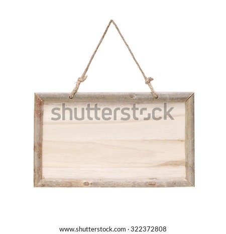 sign hanging on a rope on white background