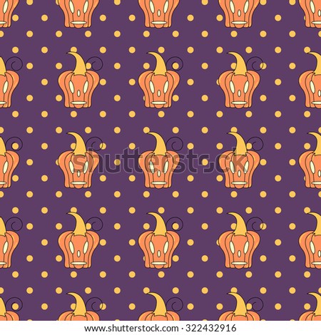 Seamless Halloween pattern, flat style. Endless texture. Use for wallpaper, textiles, pattern fills, web page background