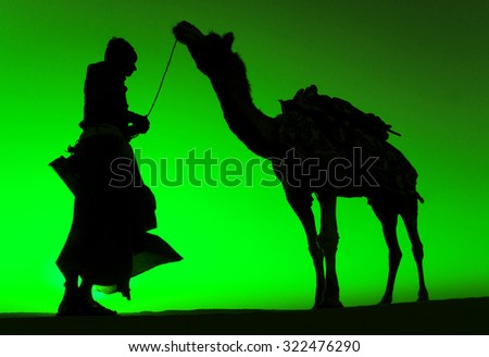 Indigenous Indian Man with His Camel Concept