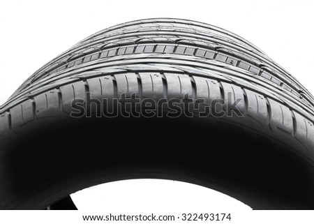 Car tires background in a row.