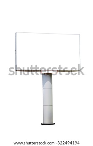 Blank billboard  for your advertisement ,on white background,with clipping path