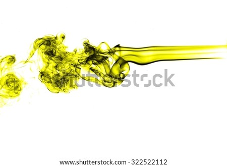 movement of yellow smoke,abstract yellow smoke on a white background, Abstract gold smoke on white background, gold background,gold ink background
