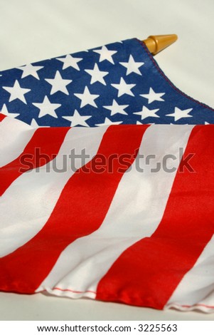 cropped photo of the flag of the United States.