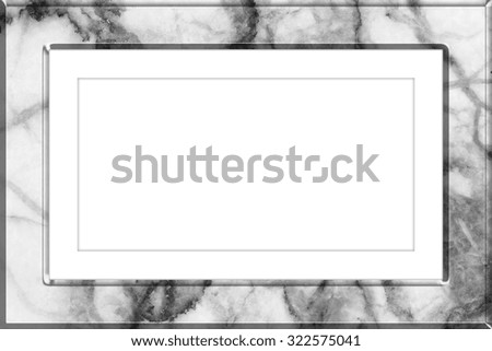 Marble picture frame isolated on white background, with clipping path