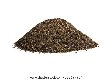 Ground black pepper isolated on a white background Royalty-Free Stock Photo #322697984