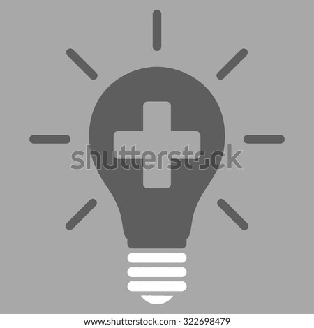 Medical Electric Lamp vector icon. Style is bicolor flat symbol, dark gray and white colors, rounded angles, silver background.