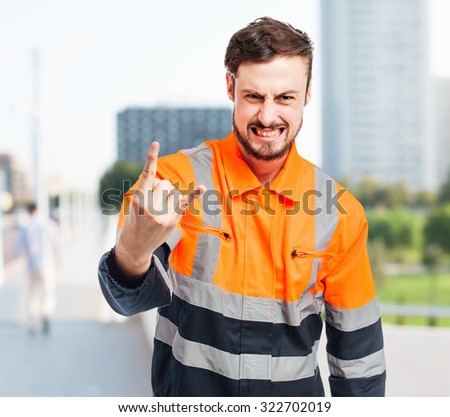 angry worker man disagree