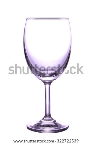 empty wine glass isolated white background 