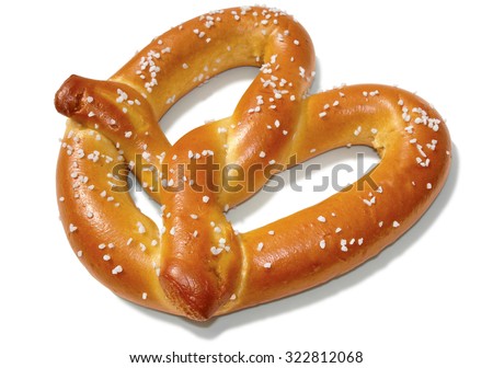 Soft pretzel isolated on white with clipping path included. Royalty-Free Stock Photo #322812068