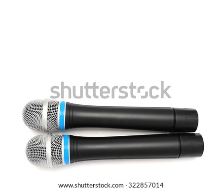 Two Microphones isolated on white background