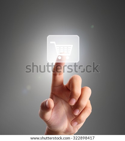 hand pressing modern social buttons